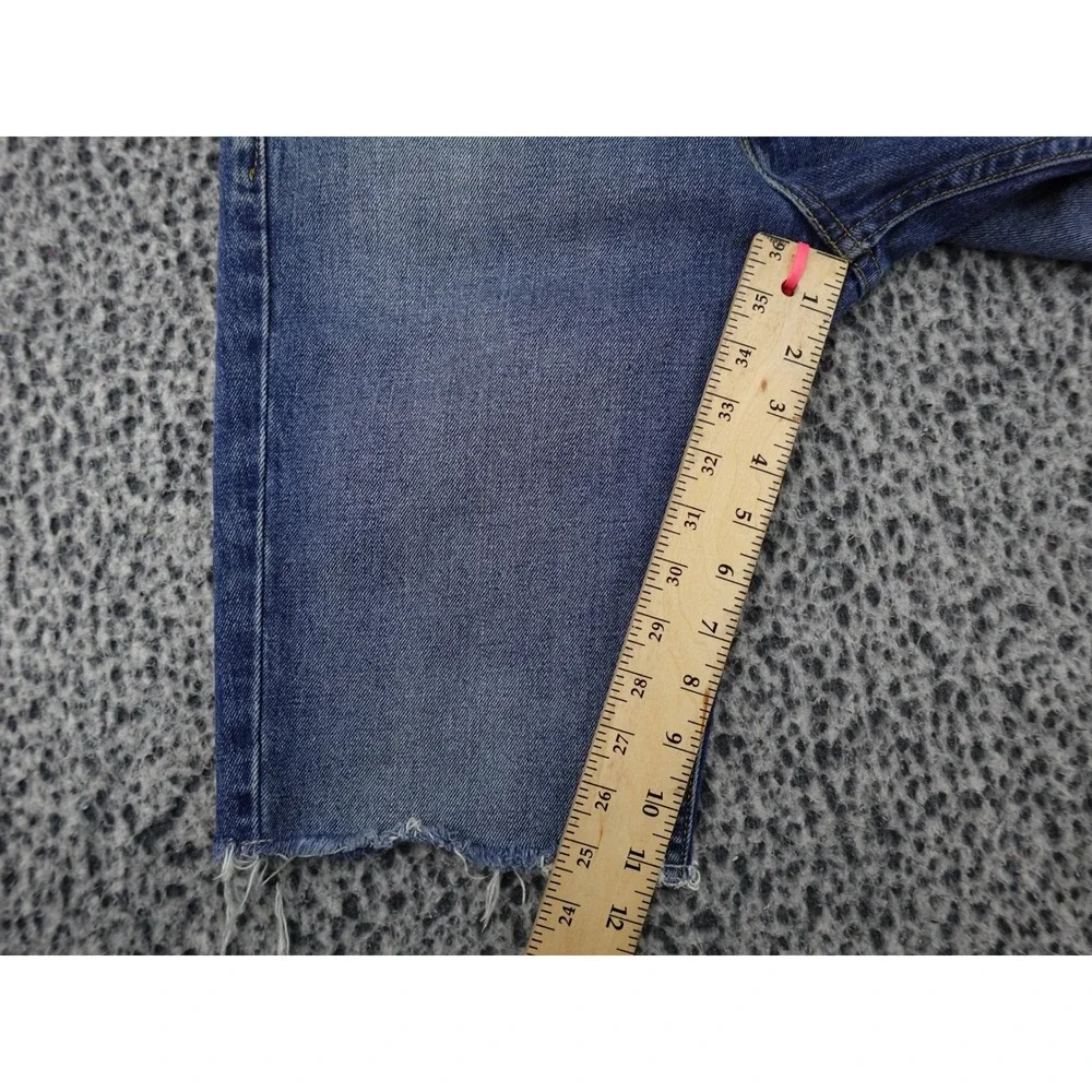 Levi's 511 Slim Fit Denim Shorts Mens 32 Blue Medium Wash Raw Hem Cut Off